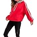 Produktbild Kapuzenpullover Damen Sweatshirt Patchwork Gestreiftes Pullover Frauen Plus Größen Shirt mit Kapuze Bluse Lose Langarm Oberteile,ABsoar