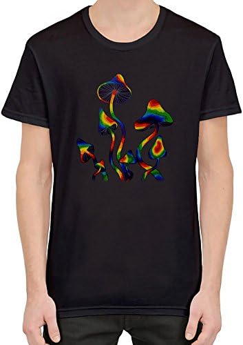 Trippy Rainbow Shrooms Psychedelic T-Shirt For Men| Custom -Printed Tee| 100% Superior Combed/Ring-Spun Cotton| Premium Quality DTG Printing| Unique Clothing For Men By Teezer Tee X-Large