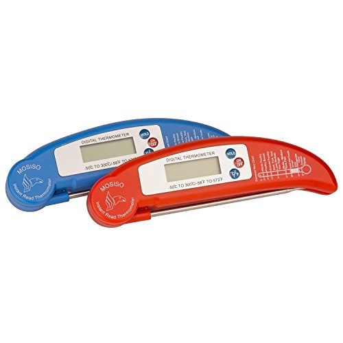 MOSISO Digitale Lebensmittel-Thermometer, Ultra Fast & Accurate Sofortdigitalanzeige Elektronische Grill Fleisch Essen / Grill-Thermometer, Rot - 5