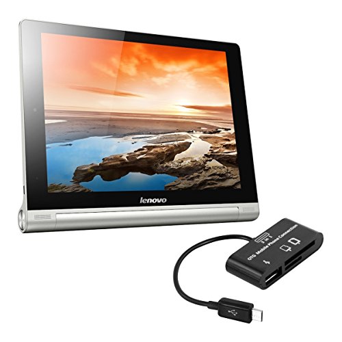 kwmobile 3in1 Micro USB OTG Kabel Adapter für Lenovo Yoga Tablet 10 / HD+ - Card Reader Tablet Kartenleser Anschluss für USB 2.0 / SD Karte / Micro SD Karte in Schwarz