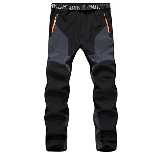 Hombres Pantalones, Manadlian Hombres Pantalones deportivos Impermeable A prueba de viento Al aire libre Calentar  Pantalones gruesos de invierno (XL, Gris)