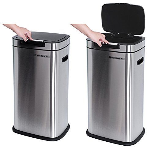 Songmics Abfalleimer Mülleimer für Küche 38 L Edelstahl mit Tippdeckel LTB02L - 3