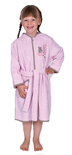 Mauz by Wörner 'südfrottier - Sunny Bear rosé Il Bambino del Accappatoio, Bavaglino, Teli da Bagno, Guanto in Spugna per Il Bagnetto, Poncho, Pigiama, Bademantel, 110/116
