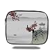 Produktbild Laptop Sleeve Case,Asian Decor,Asian River Scenery with Cherry Blossoms and Boat Cultural Hints Mystical View Artsy Work,Grey Red,Tablet Bag for Ipad,Size:13inch