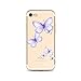 Produktbild iphone SE/iphone 5/iphone 5s Hülle, KSHOP Soft Silikon TPU Case Cover Etui Handy Schutz Schale Dünne Handyschutzhülle für Weihnachten Christmas Mit Exquisite Muster - Der schmetterling