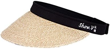 YUNGUANG Shade Sunscreen Straw Cap Summer Ms. Korean Fashion Baseball Cap Collapsible Spring Sun Visor Adjustable Breathable Travel Cap (Color : Black)