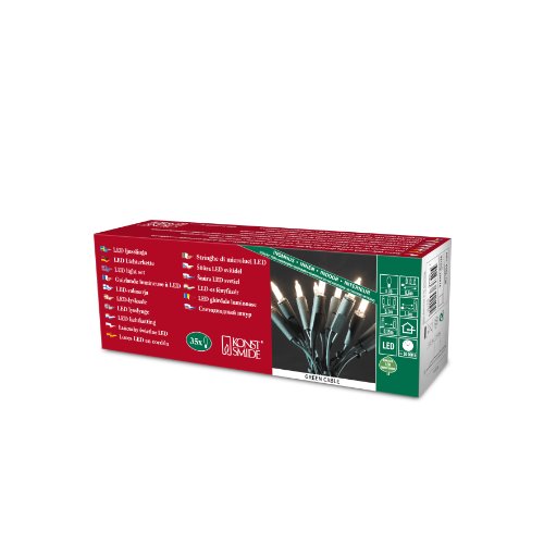 Konstsmide 6302-100 LED Minilichterkette / für Innen (IP20) 230V Innen / 35 warm weiße Dioden / grünes Kabel