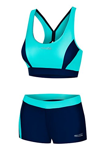 Aqua Speed® Fiona | Tankini | Vita-Tela | Resistente Cloro y Protector Solar/Aceite, Tamaño:38, Color:Farbe 42 / Türkis - Navy