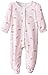 Absorba Baby Girls' "Frolicking Sheep" Footed Coverall - pink print, 0 - 3 months
