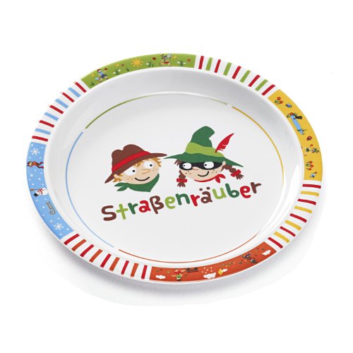 Melamin Teller Straßenräuber, BPA-frei Motiv: Jahreszeiten mit kleinem Lerneffekt