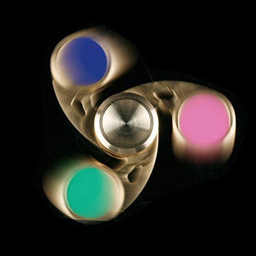 Spinner Fidget [High Speed 4-6 Minute Spins] Handspinner Fingerspinner Toy Finger Hand Cube EDC Brass/Copper Metal Stress Reliever Redcuer Anxiety Focus Toy for Killing Time Colorful