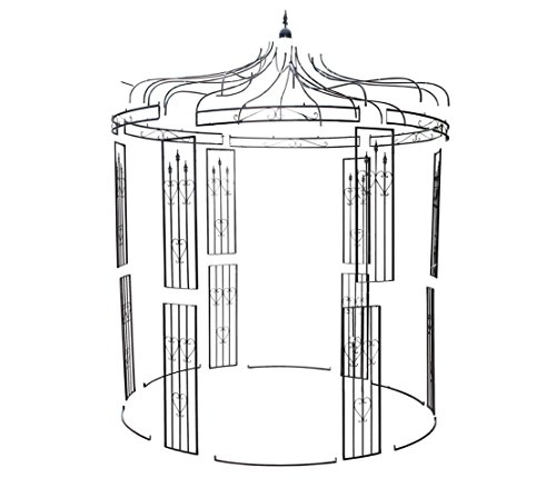 Dehner Rosenbogen Pavillon Heart, ca. 271 x 232 x 232 cm, Metall, schwarz - 2