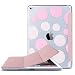 Produktbild iPad Air 2 Hülle, ULAK Ultra Dünn [Gemusterten Design] Wickelfalz Ledertasche mit Lichtdurchlässig Rückseite Abdeckung Schutzhülle für Apple iPad Air 2 / iPad 6 / Auto aufwachen / Schlaf Funktion (Rosé Gold)