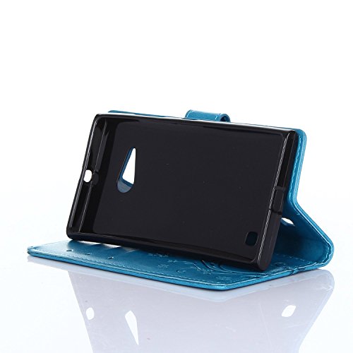 Beiuns Funda de PU piel para Nokia Lumia 730   Lumia 735 Carcasa - R149 azul hermoso