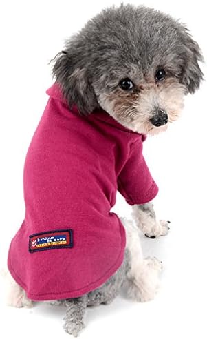 Ranphy Small Dog/Cat Blank Cotton T Shirt Turtleneck Tee Cozy Soft Stretchy Puppy Clothes Fuchsia XS