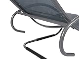 Meerweh Aluminium Schwingliege Deluxe XXL Swingliege Gartenliege Sonnenliege, Anthrazit, 160 x 75 x 85 cm - 5