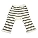 Dotty Fish Cool Cotton Summer Baby Leggings. Cream and Grey Stripe Leggings with Cute Panda. Medium (12-18 Months)