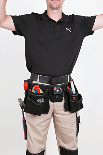 kwb 2-teilige Werkzeugtasche 906810 (aus Leder, mit Messertasche, Nageltasche, Hammerhalter und Gürtel aus Nylon) - 4