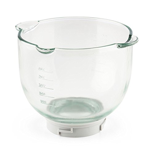 Klarstein Allegra Bowl Glasschüssel 3 l Zubehör Ersatz Küchenmaschine Rührschüssel Glas Zusatz transparent - 5