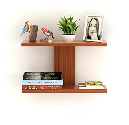 Bluewud Stellar Plus Decor Wall Shelf/Display Rack (Wenge, 2 Shelves)