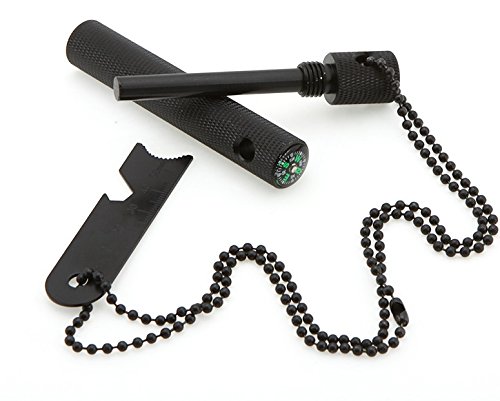 Grenhaven Feuerstein Feuerstahl im robusten Alugehäuse Silber oder Schwarz Feuerstarter Stift Länge 6 cm 9.000… - 4