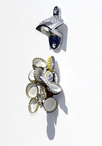 Wand-Flaschenöffner WALLY+NEODYMMAGNET / Wandflaschenöffner / Flaschen-Öffner mit Fang-Magnet, klein / Magnetfalle für ca. 15 Kronkorken - 2