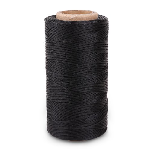 Gewachstes LEDERGARN WACHSBAND Nähen Handwerk Ø 0,8 mm 260m Schwarz