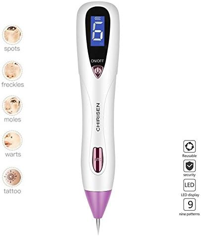 Skin Tag Remover, Rechargeable Spot Eraser Pro Pen with 8 Adjustable Levels and LCD Display for Wart Nevus Tattoo Freckles (Mole Removal Pen)