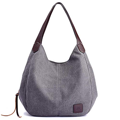 Borsa Donna Tracolla,BINKE Borse Mano Donna Borse a Spalla in Tela Borsetta Multifunzione Sacchetto Grande Borsa Shopping per Lavoro Viaggio