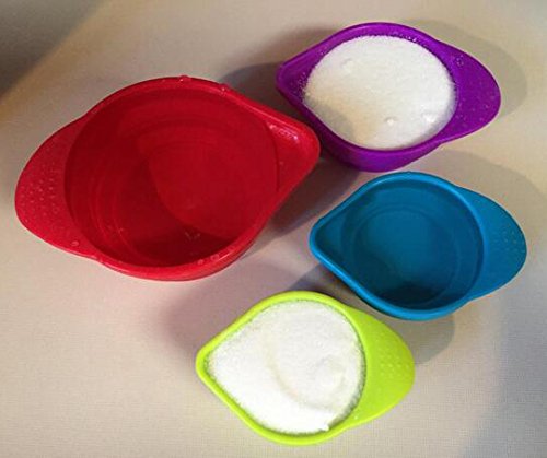 Kuke Silikon faltbar Messbecher Multipurpose-Umweltfreundlich und temperaturbeständig Küche Werkzeuge Grün-S - 7