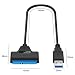 Produktbild Egurs USB 3.0 bis 2.5 ”SATA III-Festplattenadapterkabel SATA/USB 3.0-Konverter für SSD/HDD mit zusätzlichem USB-Stromkabel Unterstützung für UASP-20cm