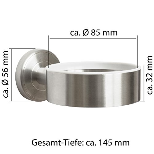 Badserie Ambiente – Fönhalter, Haartrocknerhalter aus robustem Edelstahl matt – zur Wandmontage - 5