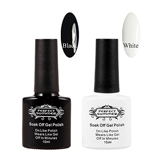 Perfect Summer Black and White UV led Gel Nail polish Manicure Varnish Nail Art kits Set good for Christmas Gift #06