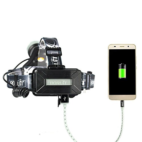 Boruit Led stirnlampe kopflampe Späteste Version LED-Hauptfackel, super helles XM-L2 LED-Scheinwerfer-Licht Zoomable nachladbare Scheinwerfer-Taschenlampen-Kopf-Lampe für kampierendes fischendes Radfahren laufendes wanderndes Jagd-kletterndes Sicherheits-Licht - 8