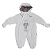 Baby Unisex Teddy Bear Catching Stars All In One Hooded Winter Snowsuit (Newborn) (White)
