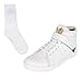 Ryko Perfect Combo White Designer Casual Synthetic Lace-Up Boots With Socks For Men