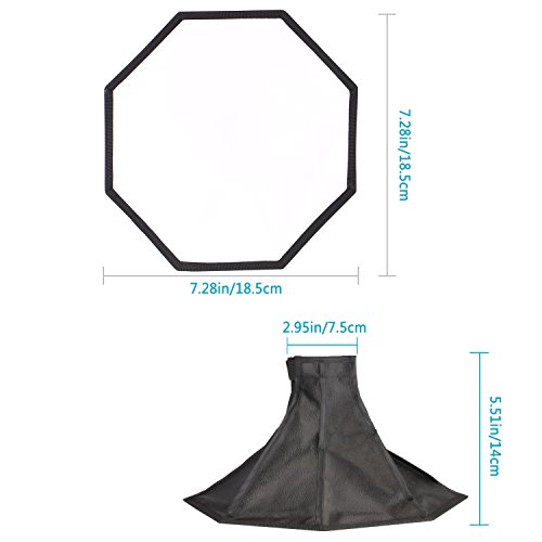 Neewer Pro  pro Version de Neewer Produit  8  20cm Universel Pliable Octagone Studio Softbox Flash Diffuseur pour Flash Compact Sur-cam  ra et Hors-cam  ra  PourCanon 430EX II  580EX II  600EX-RT  Nikon SB600 SB800 SB900  Neewer TT560  TT680  TT850  TT860  Youngnuo YN560  YN565  YN568  Vivita Flash  Sunpack  Sunpak  Nissin  Sigma  Sony  Pentax  Olympus  Panasonic Lumix Flash avec Sac de Transport