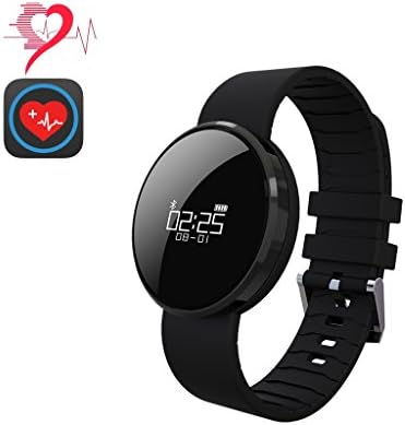 Smart Fitness Tracker Heart Rate Monitor Blood Pressure Bracelet Sedentary Reminding Sleep Management Alarm SOS Call Reminder Pedometer Sport Activity Healthy Wristband With OLED Touch Apply To IOS And Android ( Color : Black )