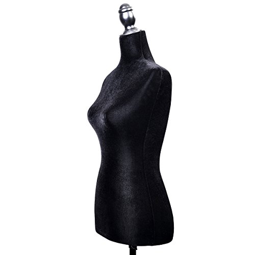 Damenbüste Schneiderpuppe Büste Torso Schaufensterpuppe Büste Mannequin Torso Angezogen Gr. 36/38 (Schwarz) - 4