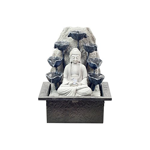 Art Deco Home - Zimmerbrunnen BUDDHA, Kunstharz, 27 cm - 10902SG