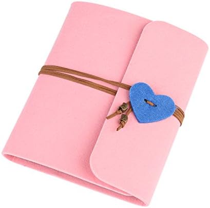 Hamhsin DIY Photo Album - Vintage Scrapbook Heart-shaped Pendant Photo Album, Scrapbook Picture Photo Album for Anniversary Birthday Christmas Wedding Gift (Pink)