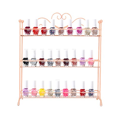 AISHN Nagellack Display Ständer Herz Design 3 Etagen Tischplatte Salon Nail Polish Metall Display Rack Rosa - 2