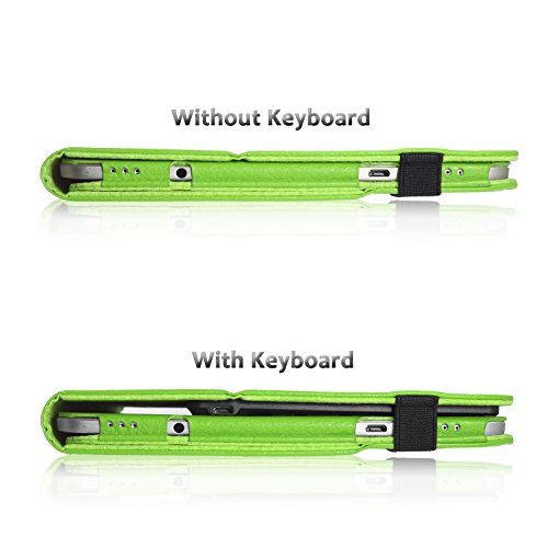Infiland Samsung Galaxy Tab S2 9.7 Bluetooth Tastatur Hülle Keyboard Case – Slim Fit Kunstleder Stand Tasche mit Hochwertige Abnehmbar Drahtlos Bluetooth Tastatur für Samsung Galaxy Tab S2 T810N / T815N (9,7 Zoll) Tablet(QWERTZ Tastatur, Grün) - 5