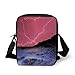Produktbild Lake House Decor,Thunderstorm Bolts with Vivid Colorful Sky Like Solar Lights Phenomenal Nature Picture,Pink Grey Print Kids Crossbody Messenger Bag Purse