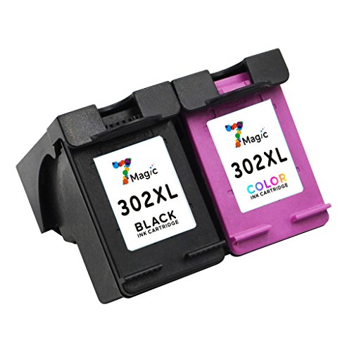 7Magic Remanufactured Druckerpatronen Ersatz für HP 302 XL Multipack Tintenpatronen Kompatibel mit HP Deskjet 1110 2130 3630 3632 3633 3634 3636 3638, HP Officejet 3830 3831 3832 3834 4650 4654 4655 4658, HP Envy 4520 4522 4524 4525 4527 4528 Drucker (1 Schwarz + 1 Farbe, 2-Pack)