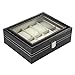 Produktbild Aleseae 10 Slots Luxury PU Leder Armbanduhr Schmuck Edelstein Display Box Speicherorganisator-Koffer Sammlung Schwarz (Schwarz)