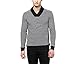 Hypernation Black and White Stripe Shawl Collar Cotton T-shirt For Men RS.599.00