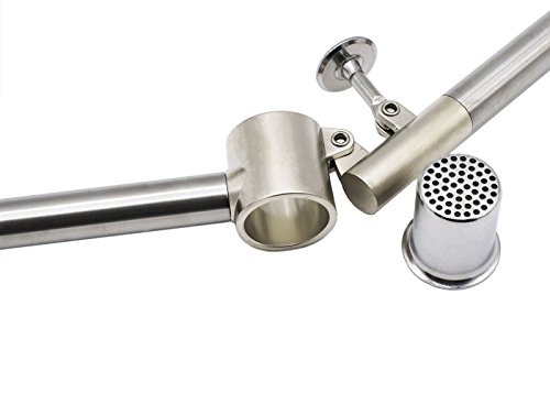 Chinansia Knoblauchpresse Schwerlast Rostfreier Stahl Ingwer Knoblauch Presse Abnehmbar Knoblauchbrecher Chopper Mit Knoblauch-Entferner Löffel-Reinigungsbürste (Knoblauchpresse) - 5