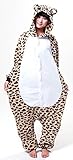 ABYED® Jumpsuit Tier Karton Fasching Halloween Kostüm Sleepsuit Cosplay Fleece-Overall Pyjama Schlafanzug Erwachsene Unisex Lounge,Erwachsene Größe XL -for Höhe 175-183CM Leopard-Bär - 
