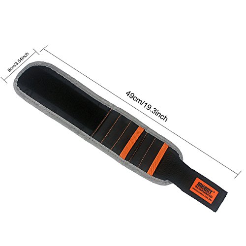 SOBROVO Leistungsstarke magnetische Armband mit 5 leistungsstark für die Befestigung Schrauben, Nägel, Schere und kleine Werkzeuge - 6